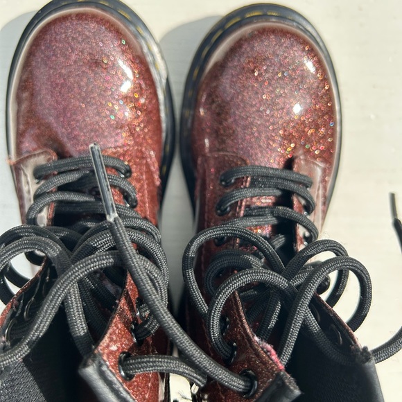 Dr. Martens Youth 1460 Glitter Lace Up Boots Rose Brown Size kids 12 - Picture 7 of 9
